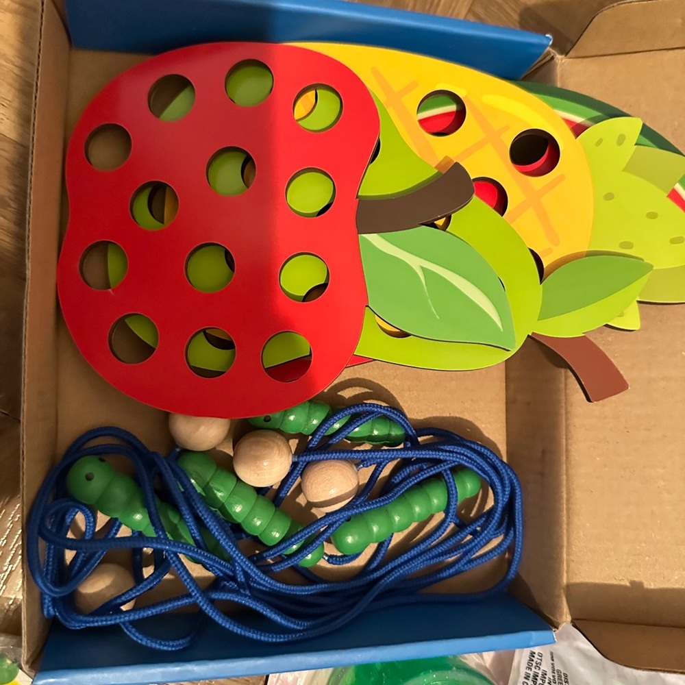 Kids Threading Fruit Lacing Toy - Red, Yellow, Green